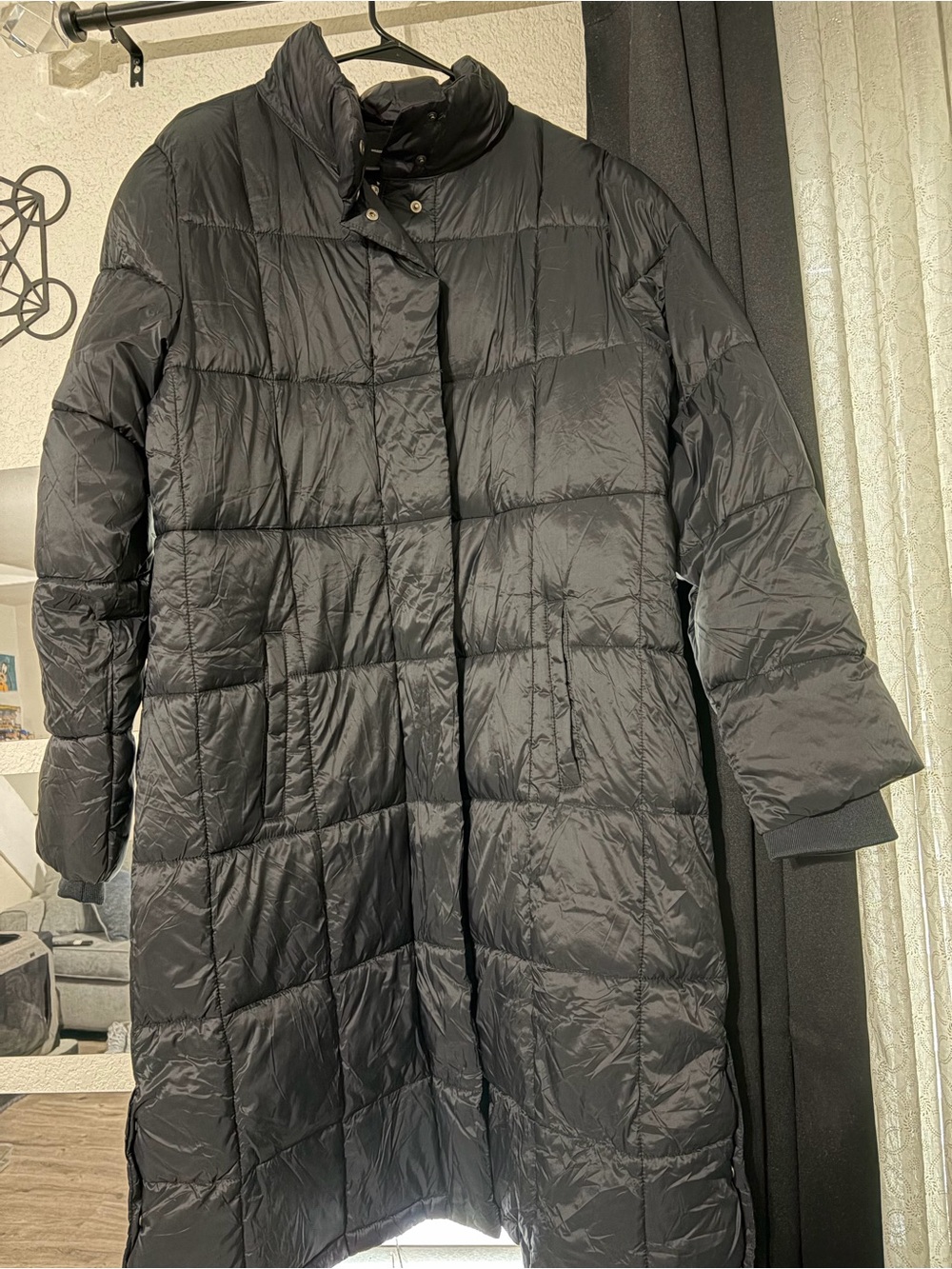Amazon Essentials Black Quilted Long Puffer Coat